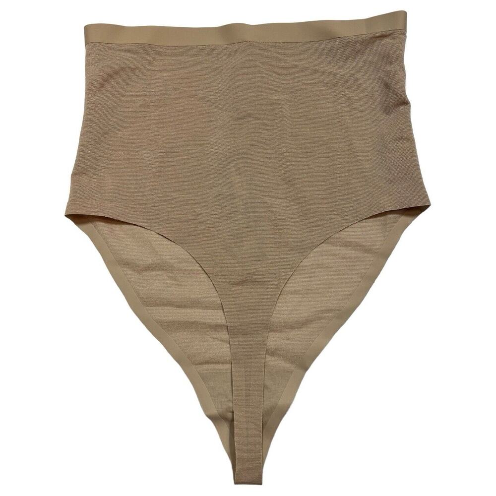 New Skims Womens M Sheer Sculpt High Waisted Thong Light Shapewear Clay Nude Tan - Picture 2 of 9